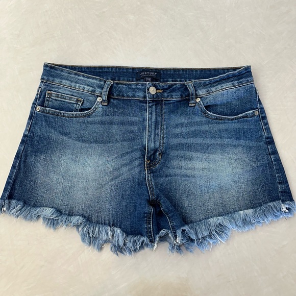 Just USA Pants - Just USA Blue Jean Shorts with Frayed Hem